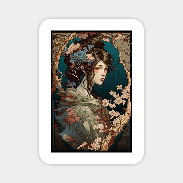 Mori no Hime - The Forest Princess of Japan Magnet by ArtNouveauChic