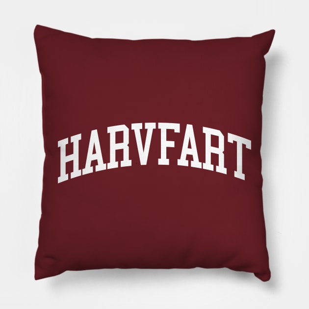 Harvfart Funny Harvard Fart Ivy League University Pillow by PodDesignShop