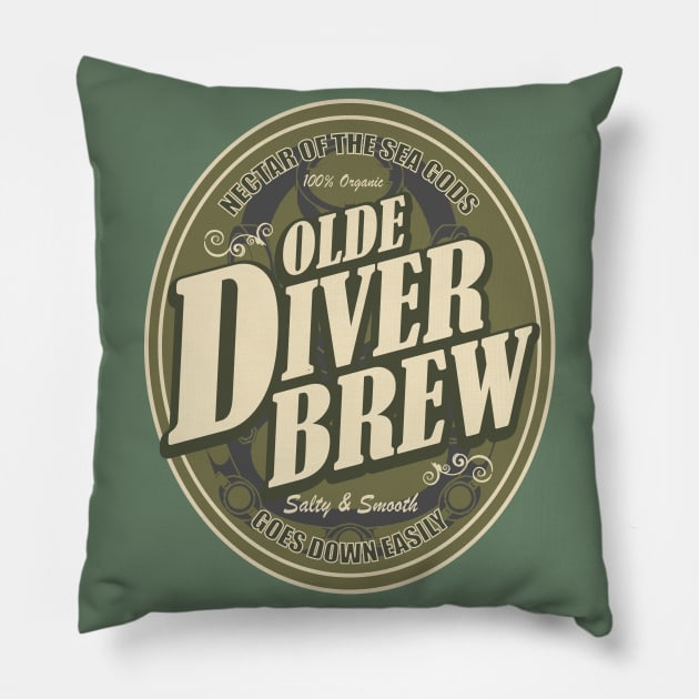 Commercial Diver - Olde Diver Brew Pillow by TCP