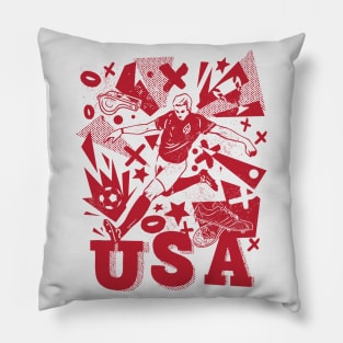 Vintage United States Soccer Player 2022 Pillow