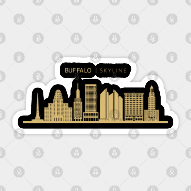 Buffalo City Skyline Travel Buffalo Sticker Teepublic Free buffalo skyline vector download in ai, svg, eps and cdr. buffalo city skyline travel