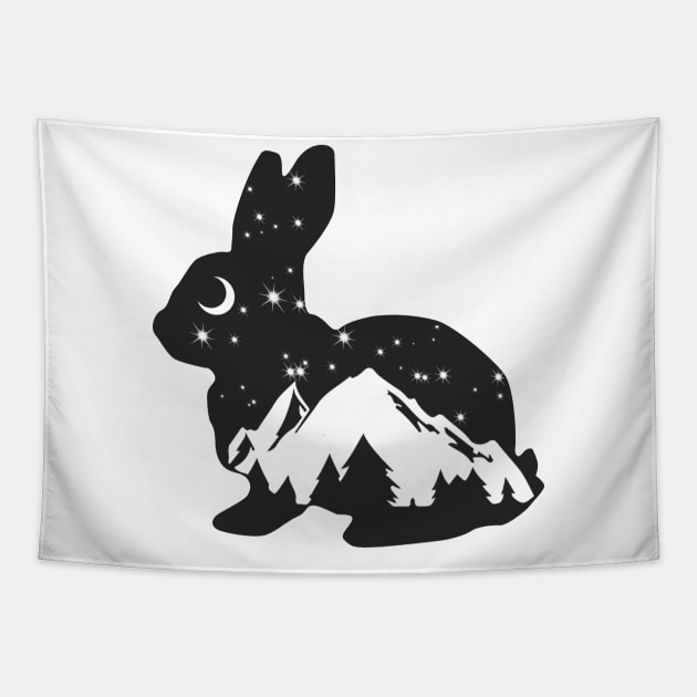 Wilderness Rabbit | Adventure | Bunny Tapestry by Journey Mills
