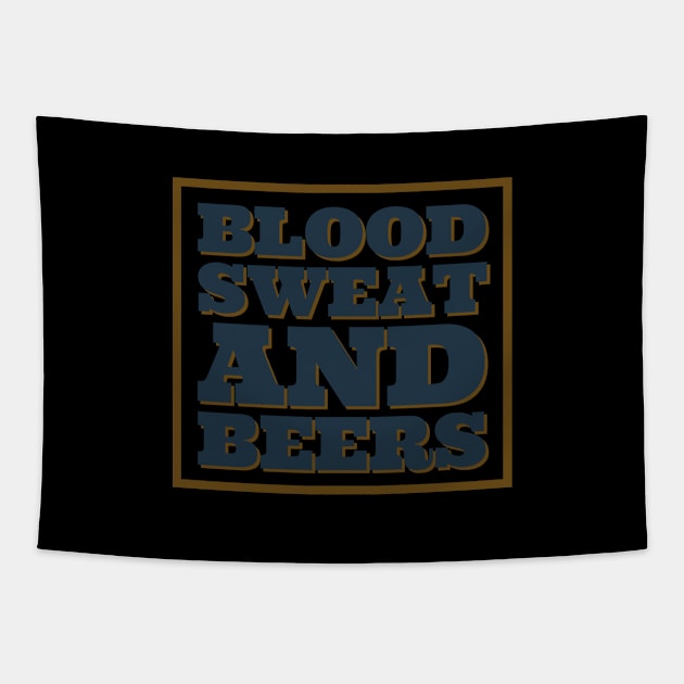 Blood sweat & beers Tapestry by Room Thirty Four