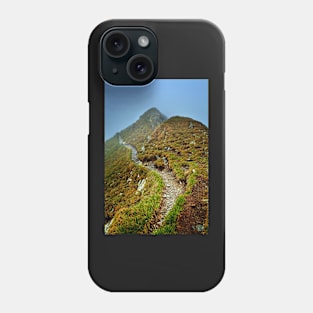 Misty mountains and hiking trail Phone Case