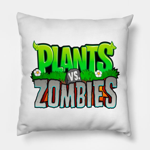 Plants vs Zombies Logo Pillow by Zarcus11