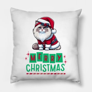 Merry Christmas Ragdoll Cat Pillow