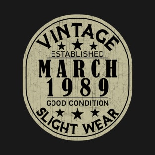 Vintage Established March 1989 - Good Condition Slight Wear T-Shirt