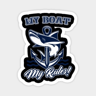 My Boat My Rules Shark Anchor Captain Magnet