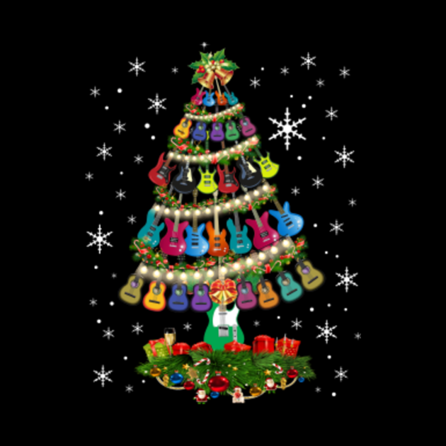 Christmas Guitar Tree Funny Merry Xmas Gifts Guitar Players Christmas
