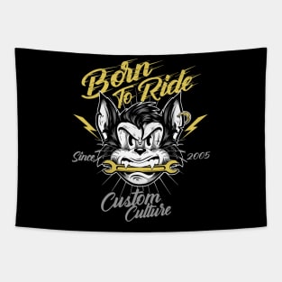 Born to Ride Cat Tapestry