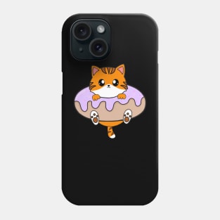 Kawaii Orange Cat inside Donut Phone Case