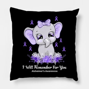 I Will Remember For You Brain Alzheimer's Awareness Pillow