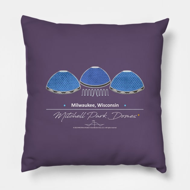 Mitchell Park Domes • Milwaukee WI Pillow by The MKE Rhine Maiden