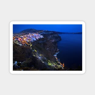 Night falling over the Caldera of Santorini Magnet