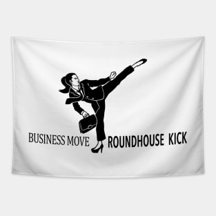 Business Move Roundhouse Kick Woman Tapestry