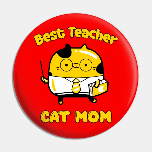 Best teacher and cat mom, funny cartoon cat Pin by g14u