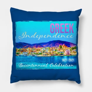 Greek 200th Anniversary 1821-2021 by Pine Hill Greece Bicentennial 2021 Greek Independence Pillow