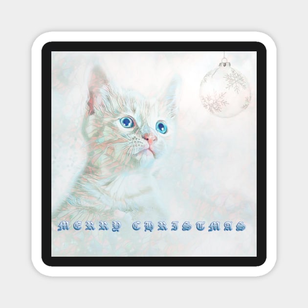 Christmas Kitten Magnet by Tarrby