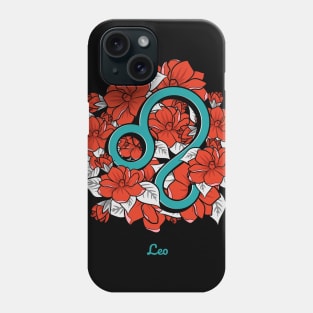 Floral Zodiac Sign Leo Gift Women Men Phone Case