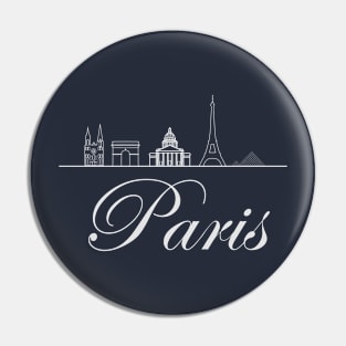 Skyline - Paris - White #3 Pin