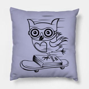 Owl With Skateboard Pillow