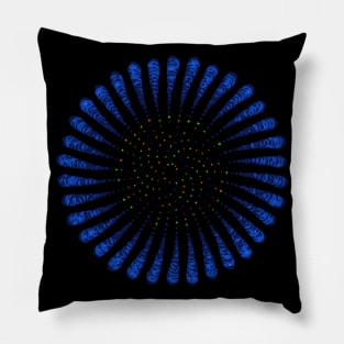 Blue Phyllotactic Spirals Pillow