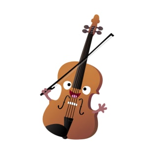 Cute funny violin musical cartoon character T-Shirt