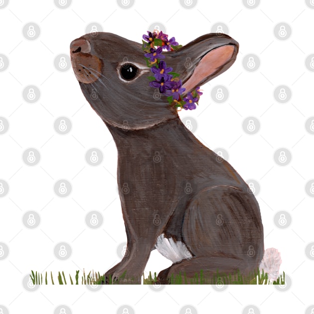 Eastern Cottontail with violet crown by Peleegirl