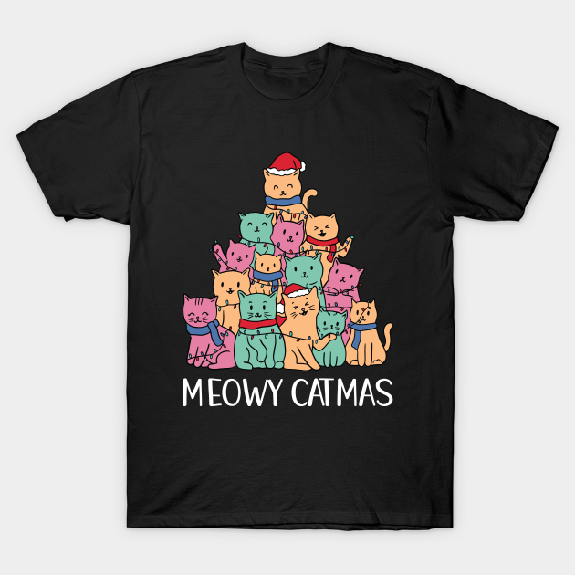 Discover Meowy Catmas Christmas Tree - Cats Christmas Tree - T-Shirt