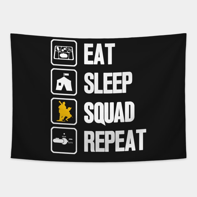 Eat Sleep Squad Repeat Tapestry by CCDesign