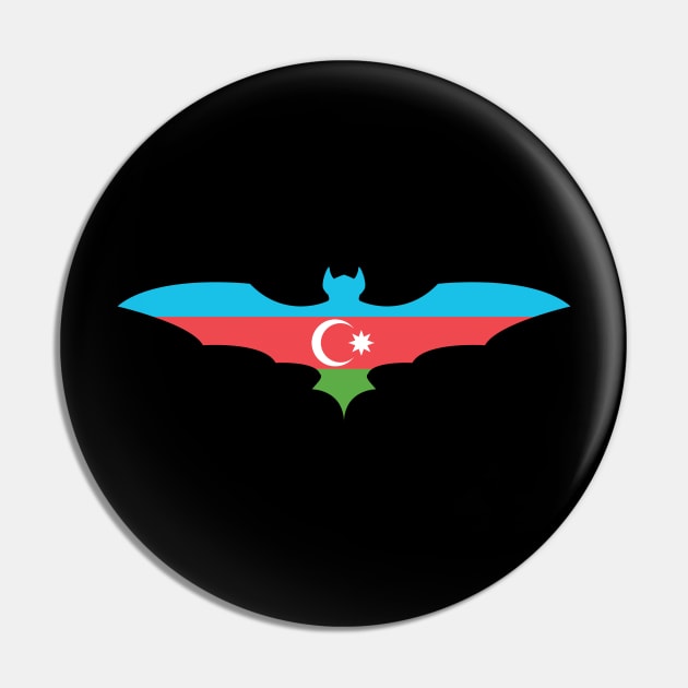 Azerbaijan Bat Flag Pin by Wickedcartoons