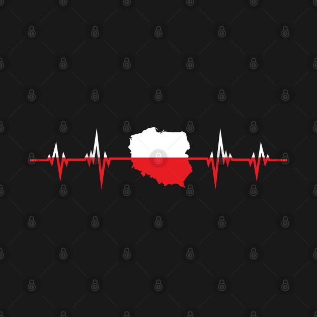 Heartbeat Design Polish Flag Poland by MGS