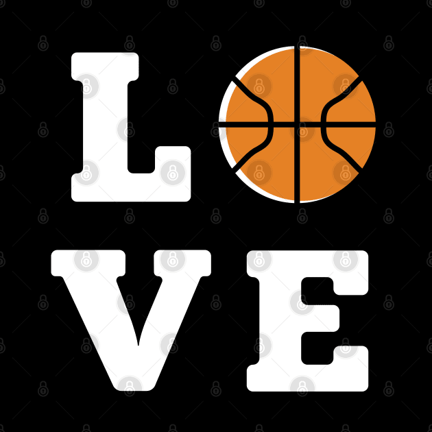 Love Basketbal ball White by Adrian's Outline