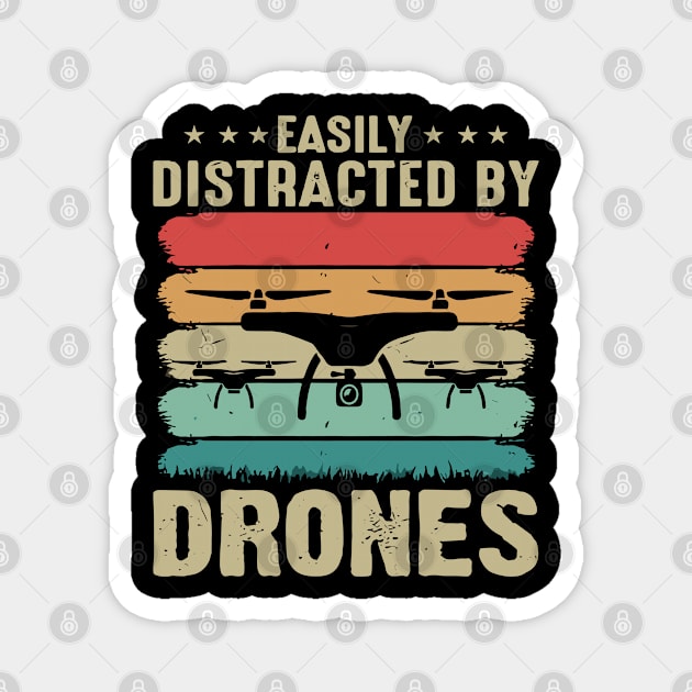 Easily Distracted By Drone Vintage Magnet by rhazi mode plagget