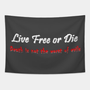 Live Free or Die (dark background) Tapestry