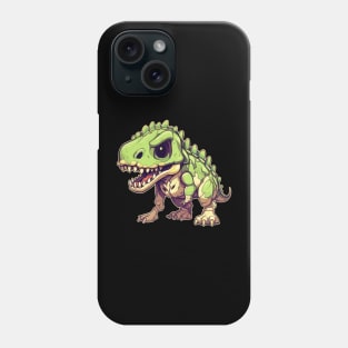 Green Scary Chibi T-Rex Isometric Dinosaur Phone Case