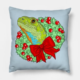 Lizard Be Merry Christmas With Background Pillow