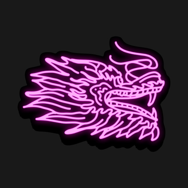 Neon Dragon Head by MSBoydston