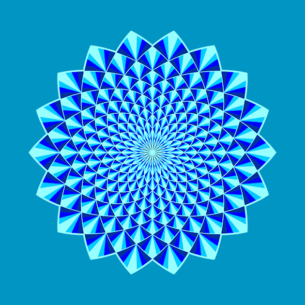 Blue Mandala with 3D Effect by MandalaSoul