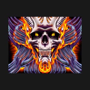 Biomech Fire Skull T-Shirt