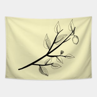 Lemon on pale yellow Tapestry