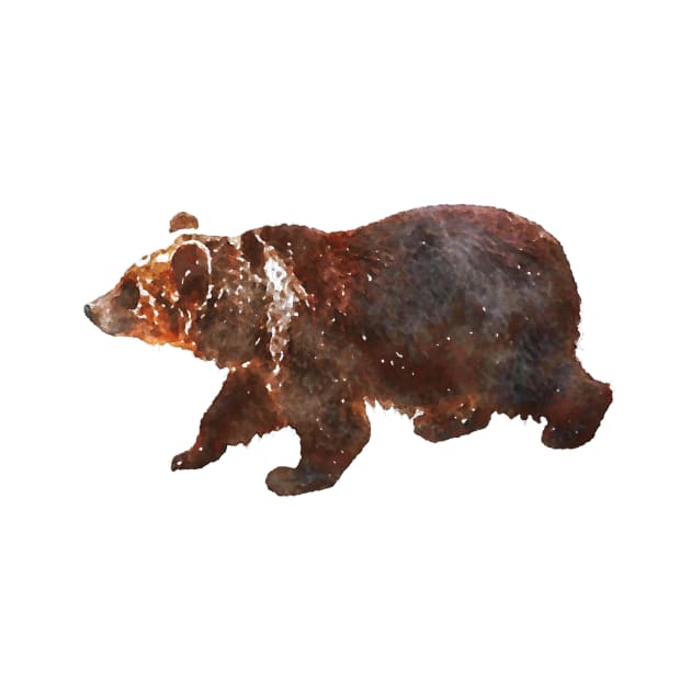 Watercolor Grizzly Bear by crazycanonmom