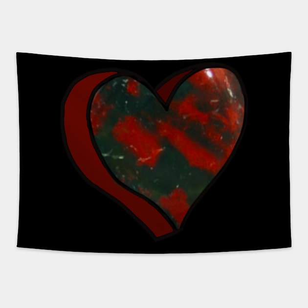 Bloodstone Love Heart Tapestry by ROLLIE MC SCROLLIE