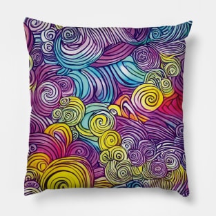 Colorful Swirls Pattern Pillow