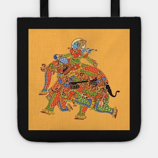 Copy of Phad painting, Indian folk art, watercolor painting Tote