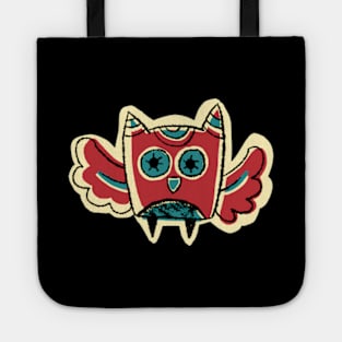 Short and Red Simple Owl Illustration Tote