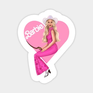 B a r b i e Doll pink Cowgirl Magnet