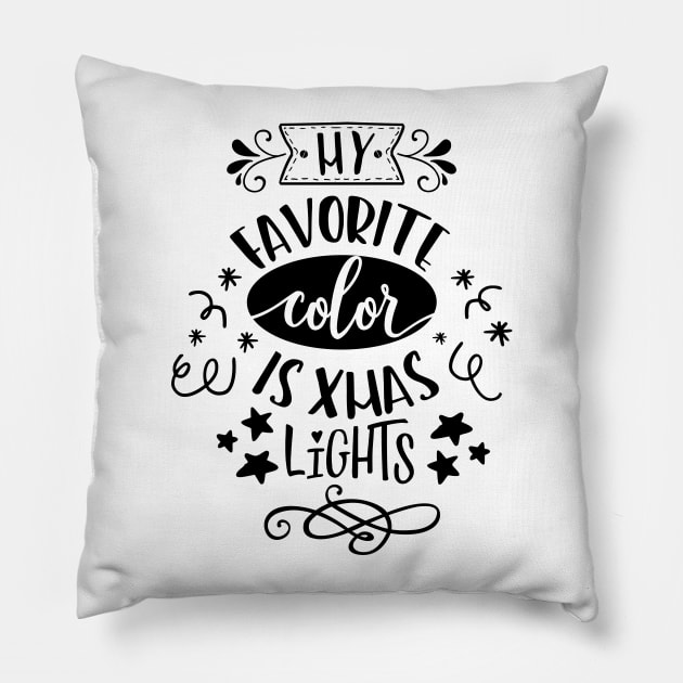 My Favorite Color Is Xmas Lights Pillow by JakeRhodes