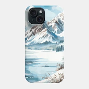 Winter Mountain Lake Phone Case