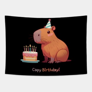 Cappy Capy Birthday Capybara Tapestry